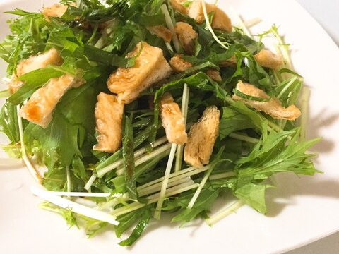 油揚げがカリカリ美味しいよ♬ 水菜の香草サラダ